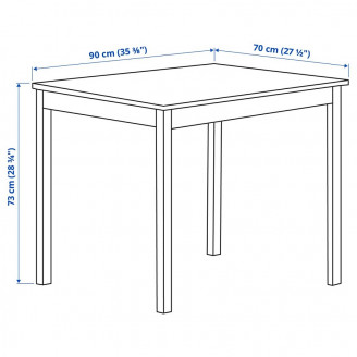 ОМСК Стол, белая морилка 90x70 см (ОЛМСТАД)
