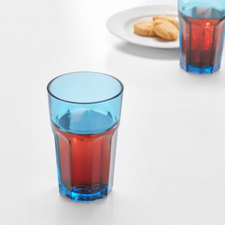 ПОКАЛ Стакан, прозрачное стекло, 35сл, синий