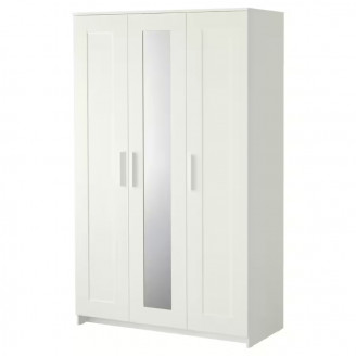 БРИМНЭС 3-дверный шкаф, 117х190 см, белый