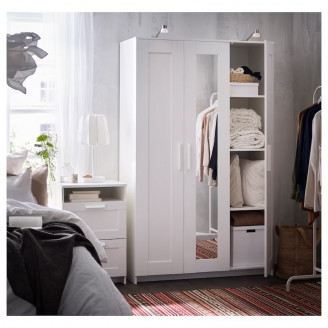 БРИМНЭС 3-дверный шкаф, 117х190 см, белый
