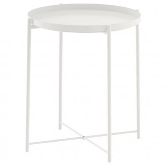ГЛАДОМ Придиванный столик, журнальный стол, 45х53 см, белый