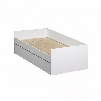 КАСТОР Кровать-кушетка с 2 ящиками, 90-180х200см, белый