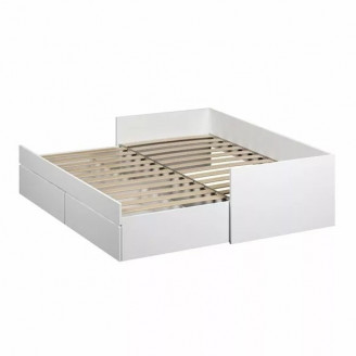 КАСТОР Кровать-кушетка с 2 ящиками, 90-180х200см, белый