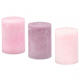 ЛУГГА Ароматическая формовая свеча, Цветение/розовый, 3шт