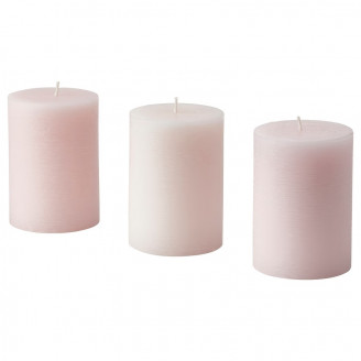 ЛУГНАРЕ Ароматическая формовая свеча, Жасмин/розовый, 3шт